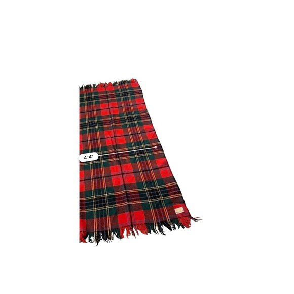 Vtg All Wool Glentana Scotland Plaid Fringed Throw Blanket Sofa Cabin core - Picture 4 of 9